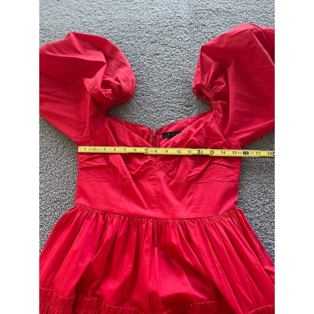 Anthropologie ATSU Dress Women 6 Red Off-The-Shoulder Preppy Poplin Sundress NWT - Picture 14 of 16